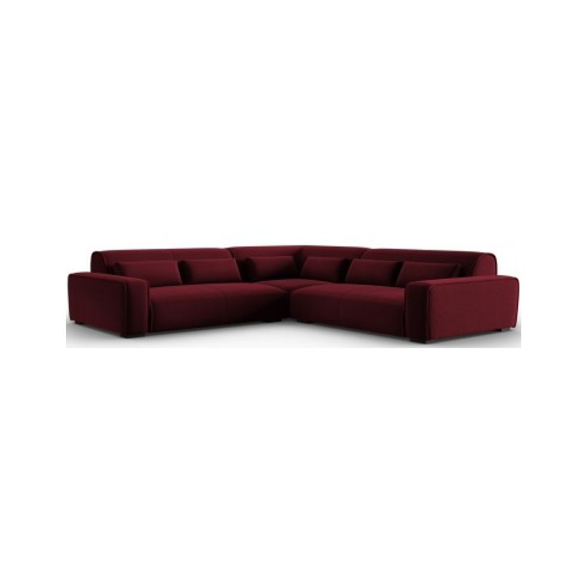 Lina hjørnesofa i velour 288 x 288 cm - Bordeaux