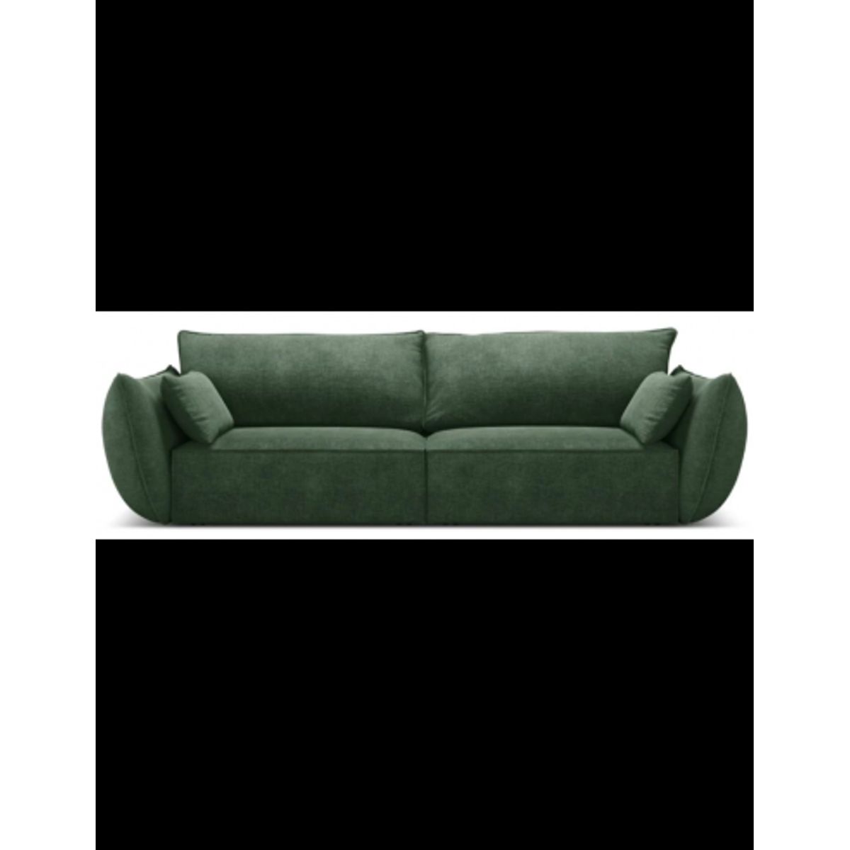 Kaelle 3-personers sofa i chenille B208 cm - Flaskegrøn