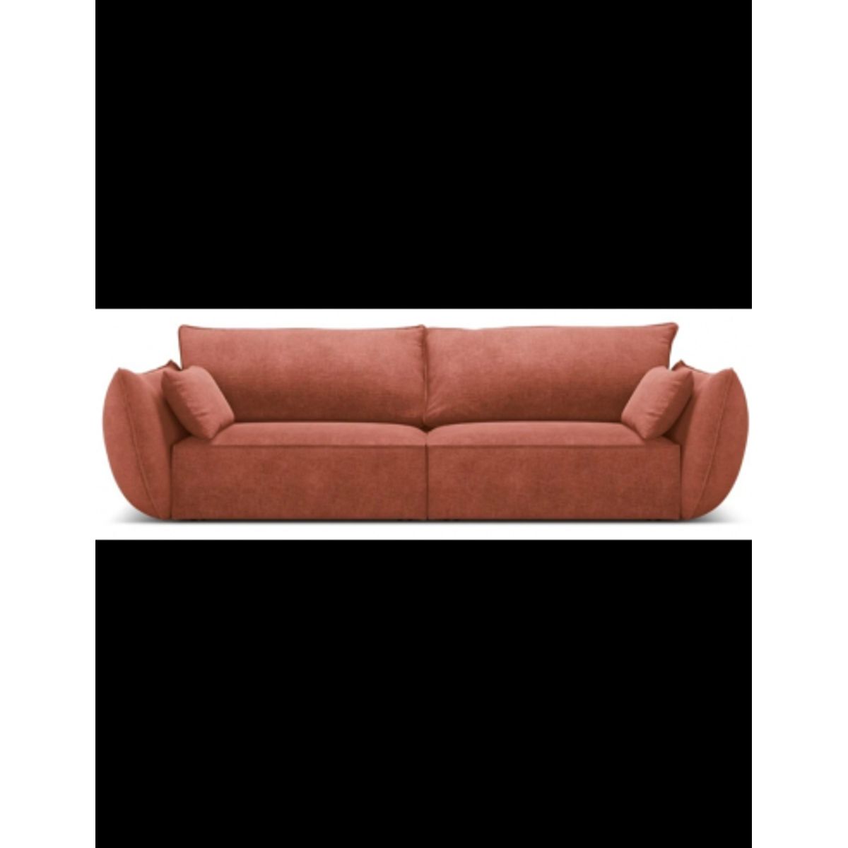 Kaelle 3-personers sofa i chenille B208 cm - Terracotta