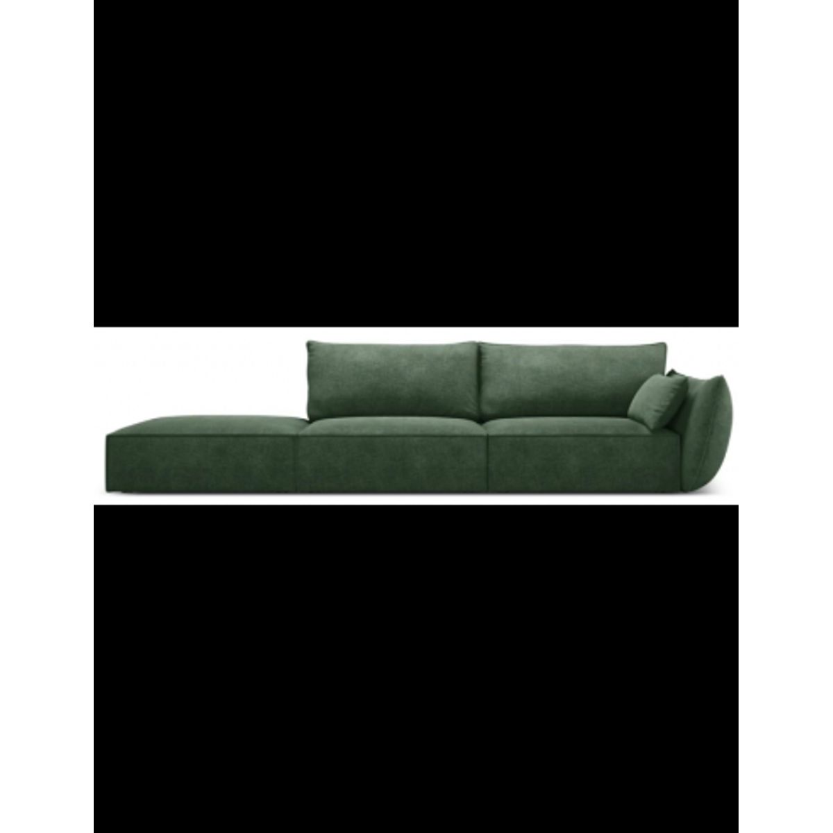 Kaelle venstrevendt 4-personers sofa i chenille B286 cm - Flaskegrøn