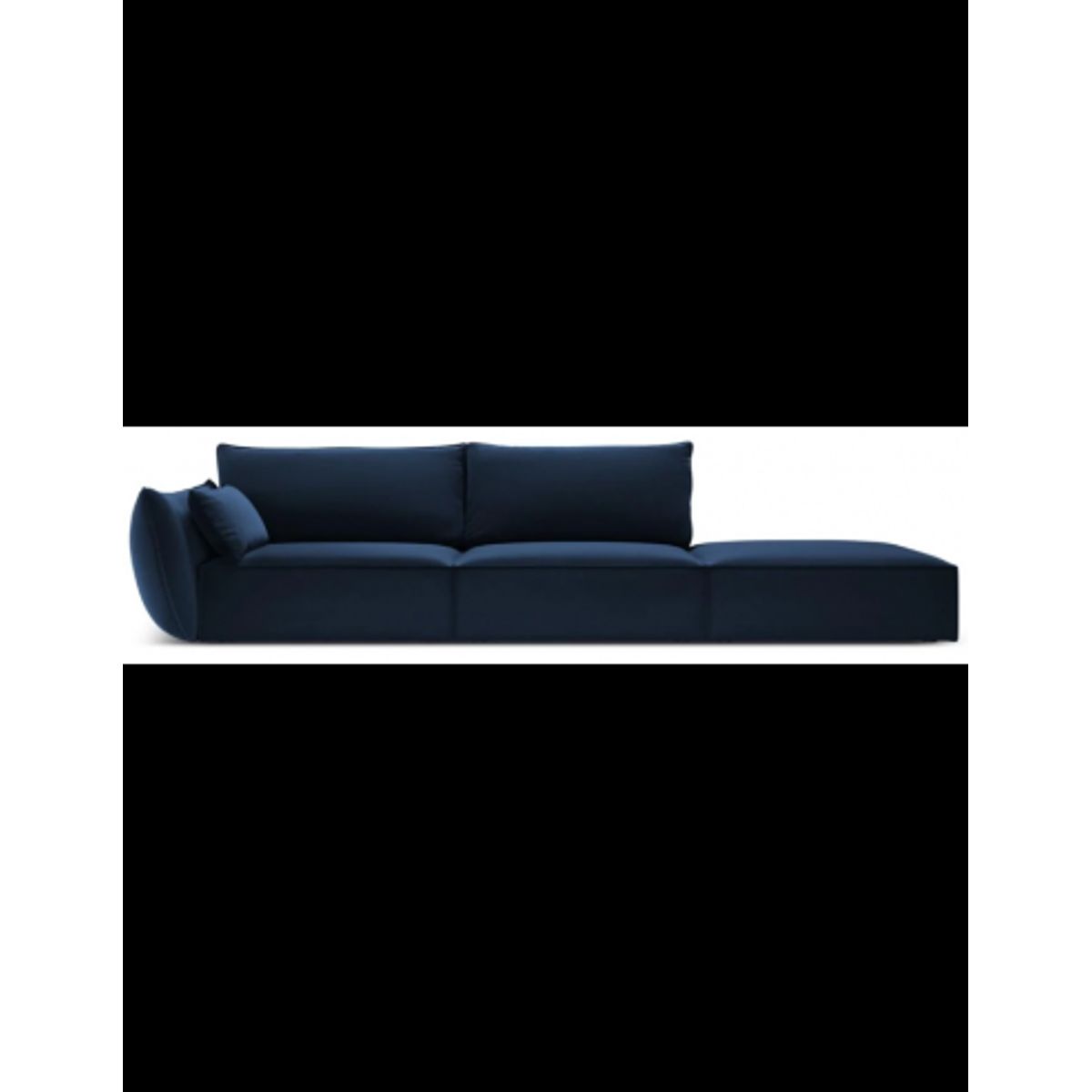 Kaelle højrevendt 4-personers sofa i velour B286 cm - Blå