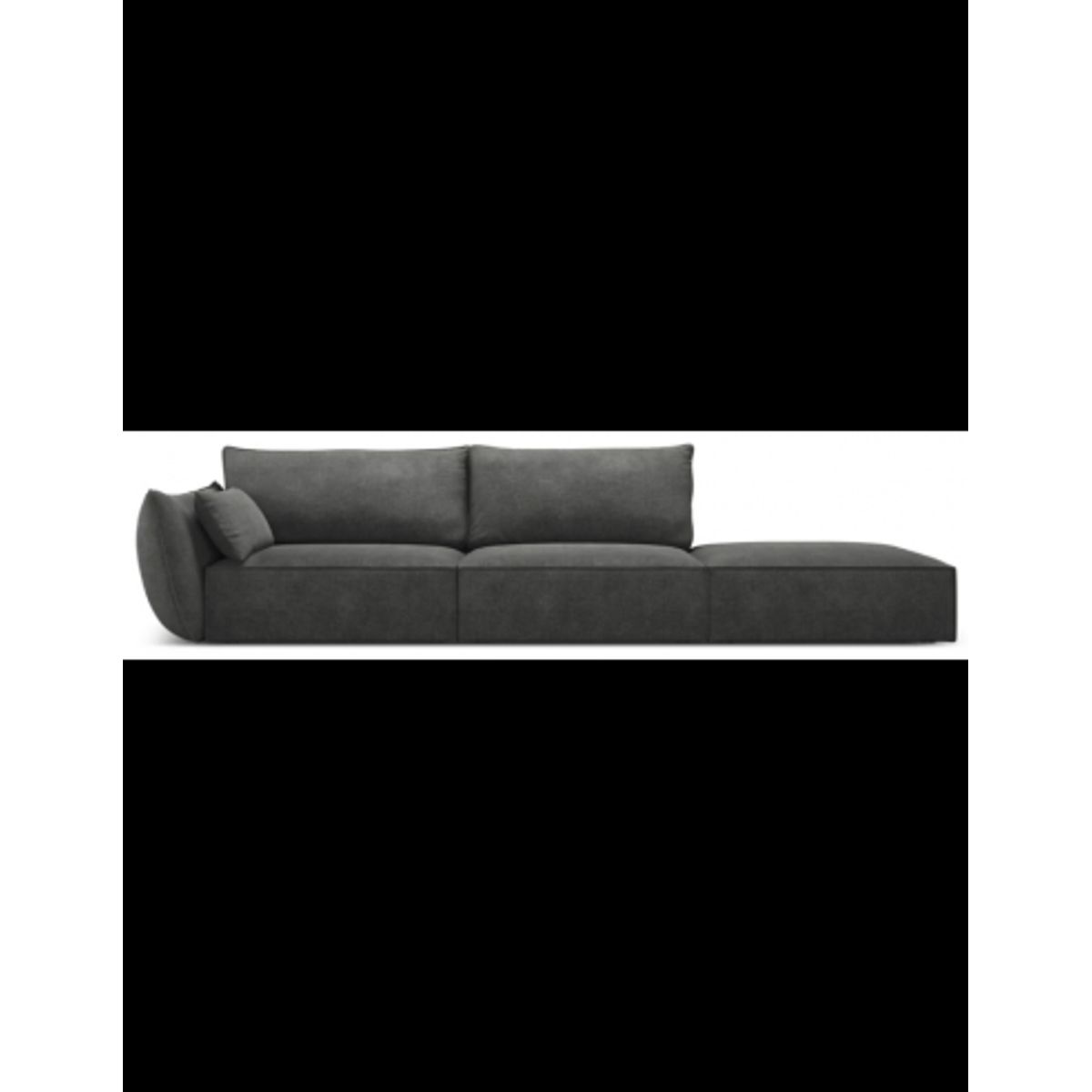 Kaelle højrevendt 4-personers sofa i chenille B286 cm - Mørkegrå