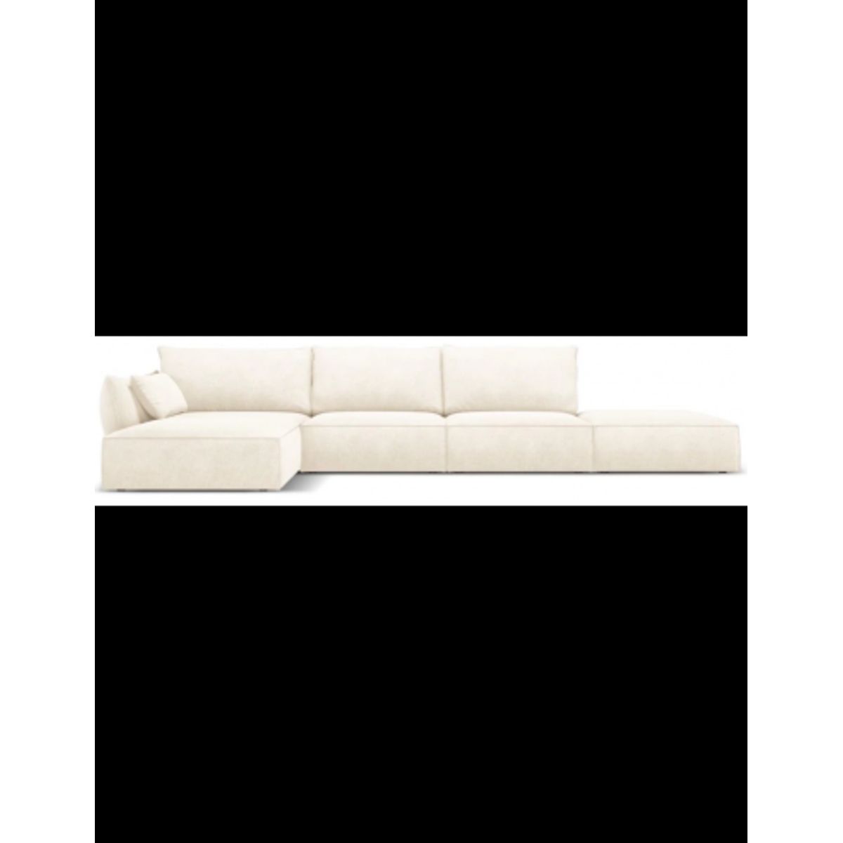 Kaelle venstrevendt chaiselongsofa i chenille B386 x D166 cm - Lys beige