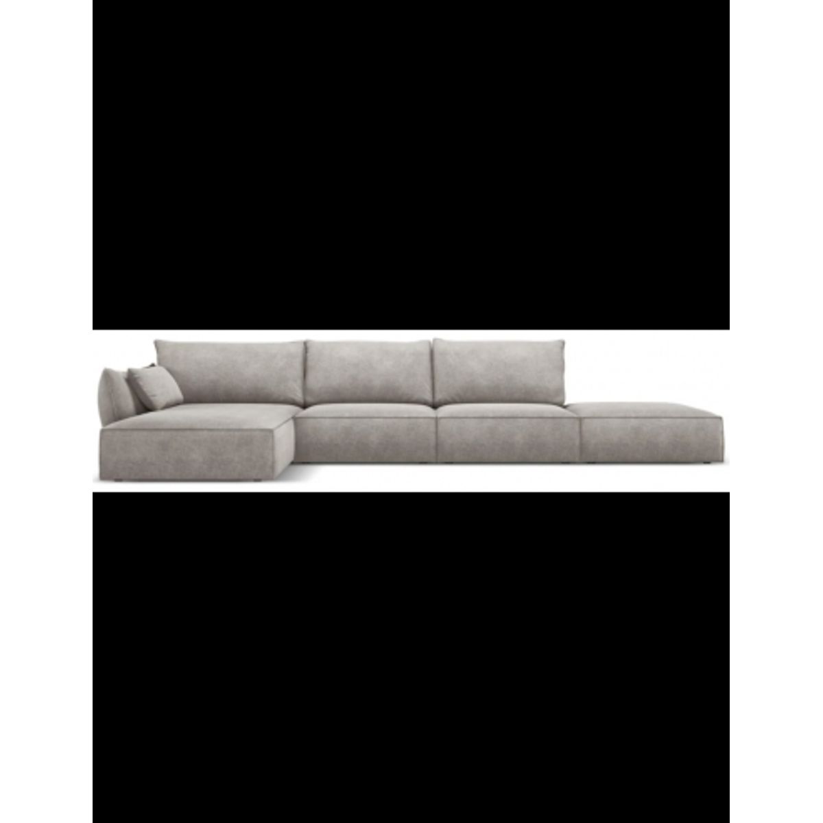 Kaelle venstrevendt chaiselongsofa i chenille B386 x D166 cm - Lysegrå