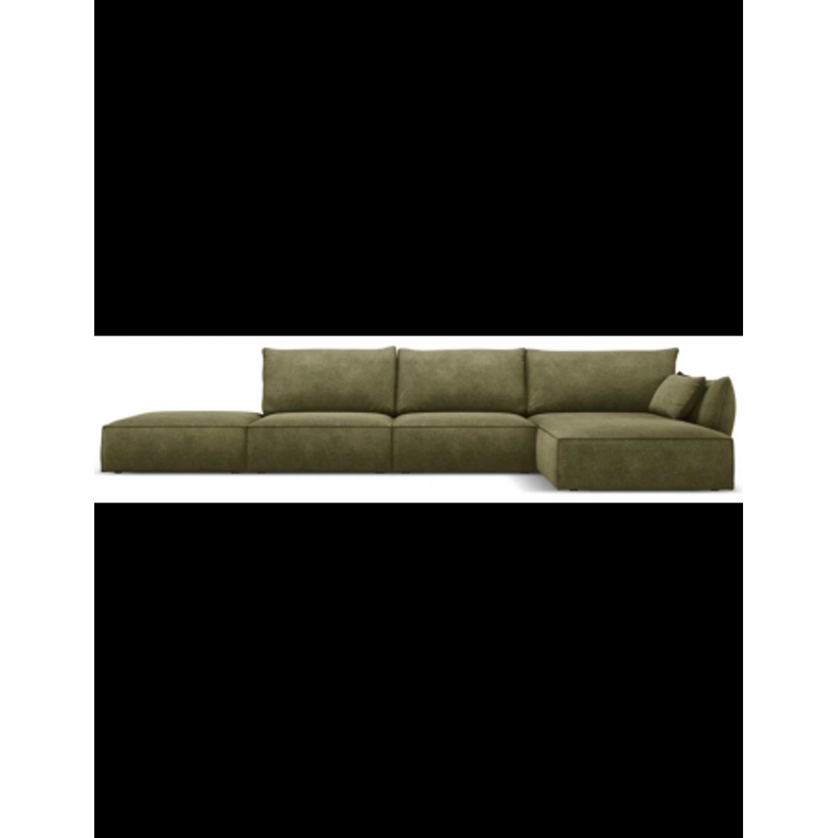 Kaelle højrevendt chaiselongsofa i chenille B386 x D166 cm - Grøn