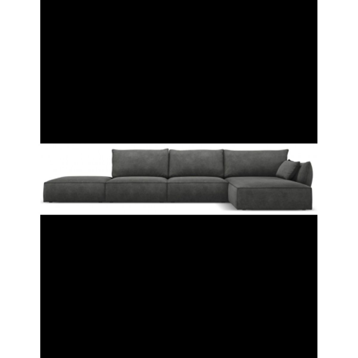 Kaelle højrevendt chaiselongsofa i chenille B386 x D166 cm - Mørkegrå