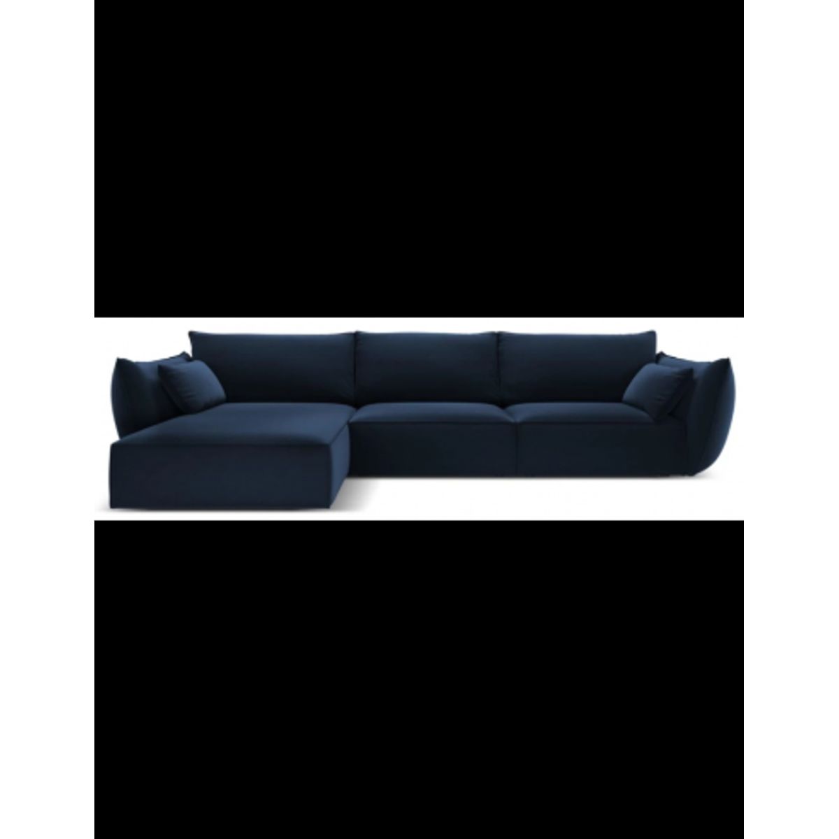 Kaelle venstrevendt chaiselongsofa i velour B308 x D171 cm - Blå