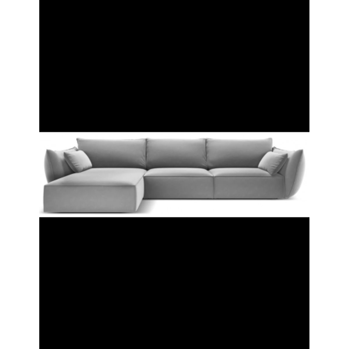 Kaelle venstrevendt chaiselongsofa i velour B308 x D171 cm - Grå