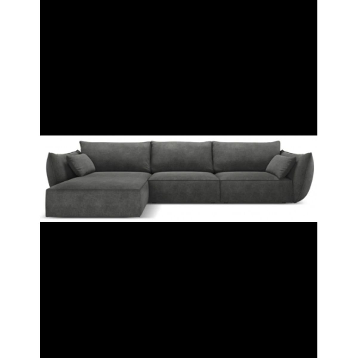 Kaelle venstrevendt chaiselongsofa i chenille B308 x D171 cm - Mørkegrå