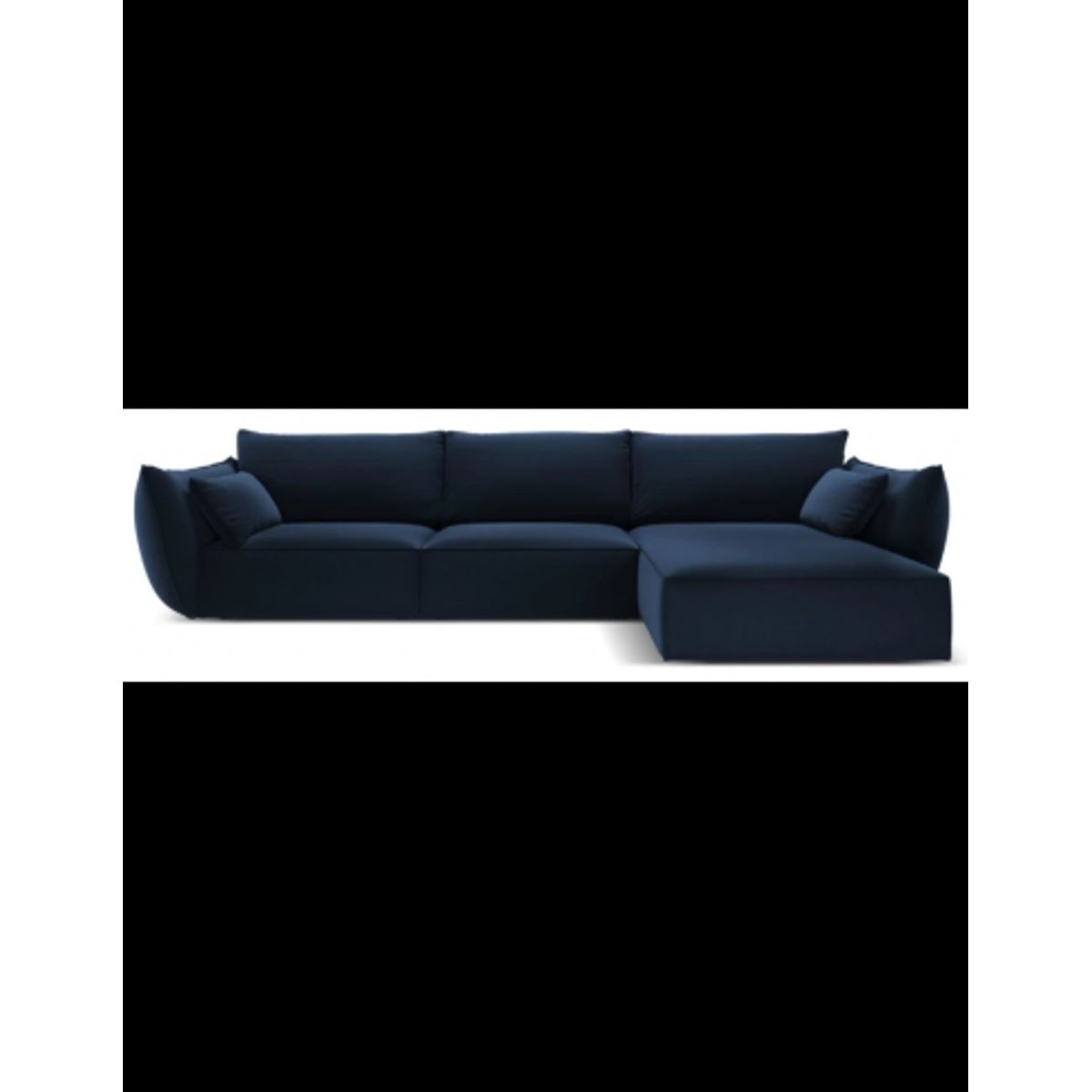 Kaelle højrevendt chaiselongsofa i velour B308 x D171 cm - Blå