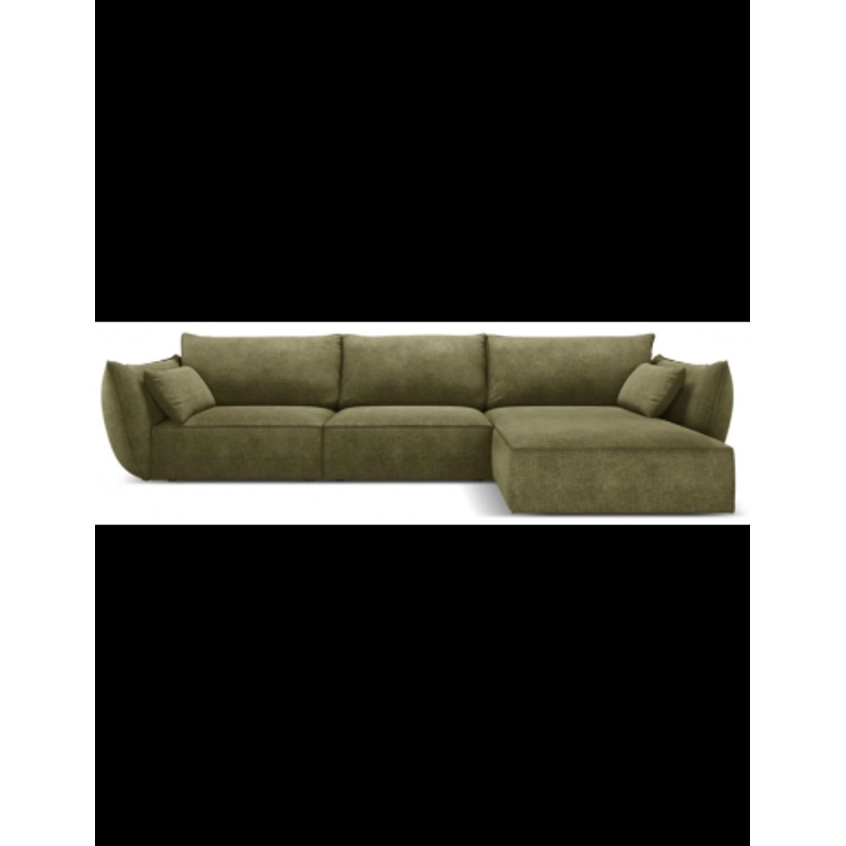 Kaelle højrevendt chaiselongsofa i chenille B308 x D171 cm - Grøn