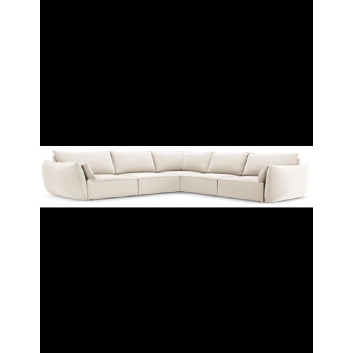 Kaelle hjørnesofa i velour B286 x D286 cm - Lys beige