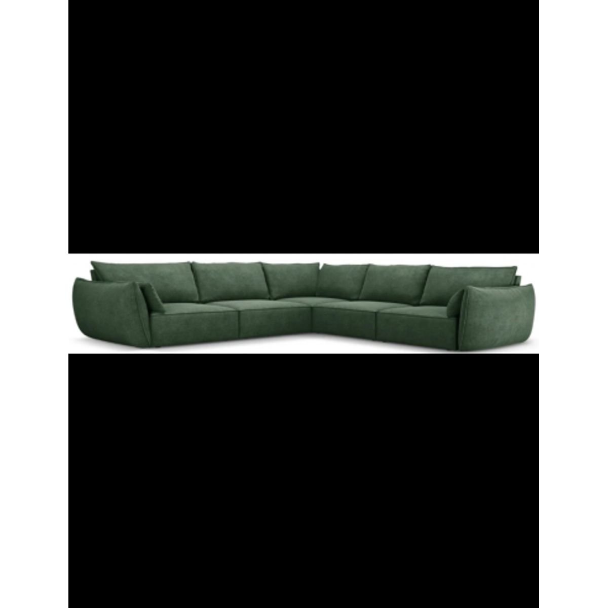 Kaelle hjørnesofa i chenille B286 x D286 cm - Flaskegrøn