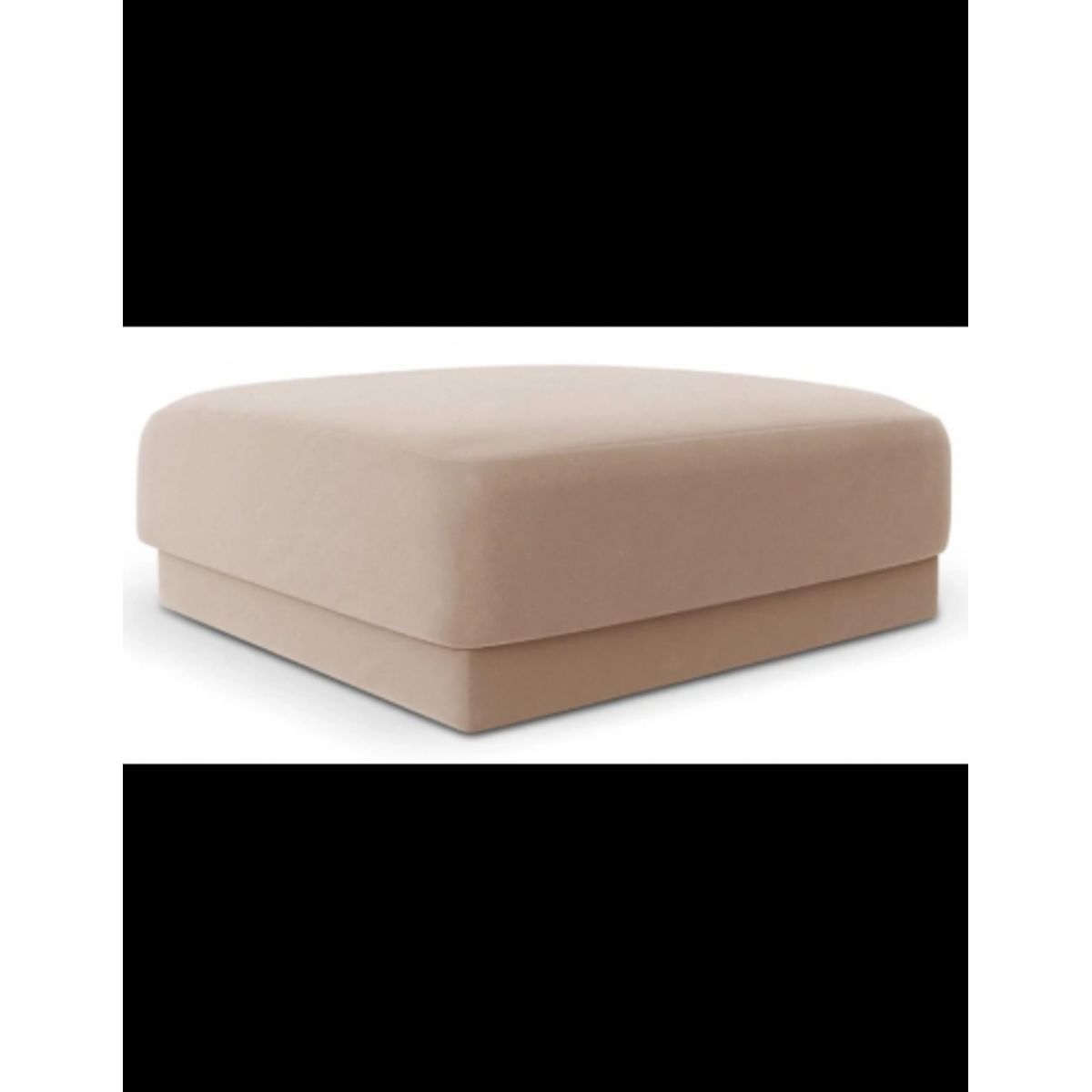 Miley puf til sofa i velour B85 x D85 cm - Cappucino