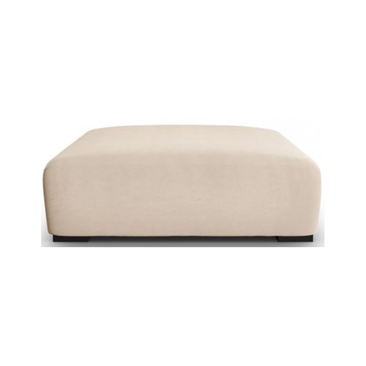 Lina puf til sofa i velour B117 x D102 cm - Lys beige