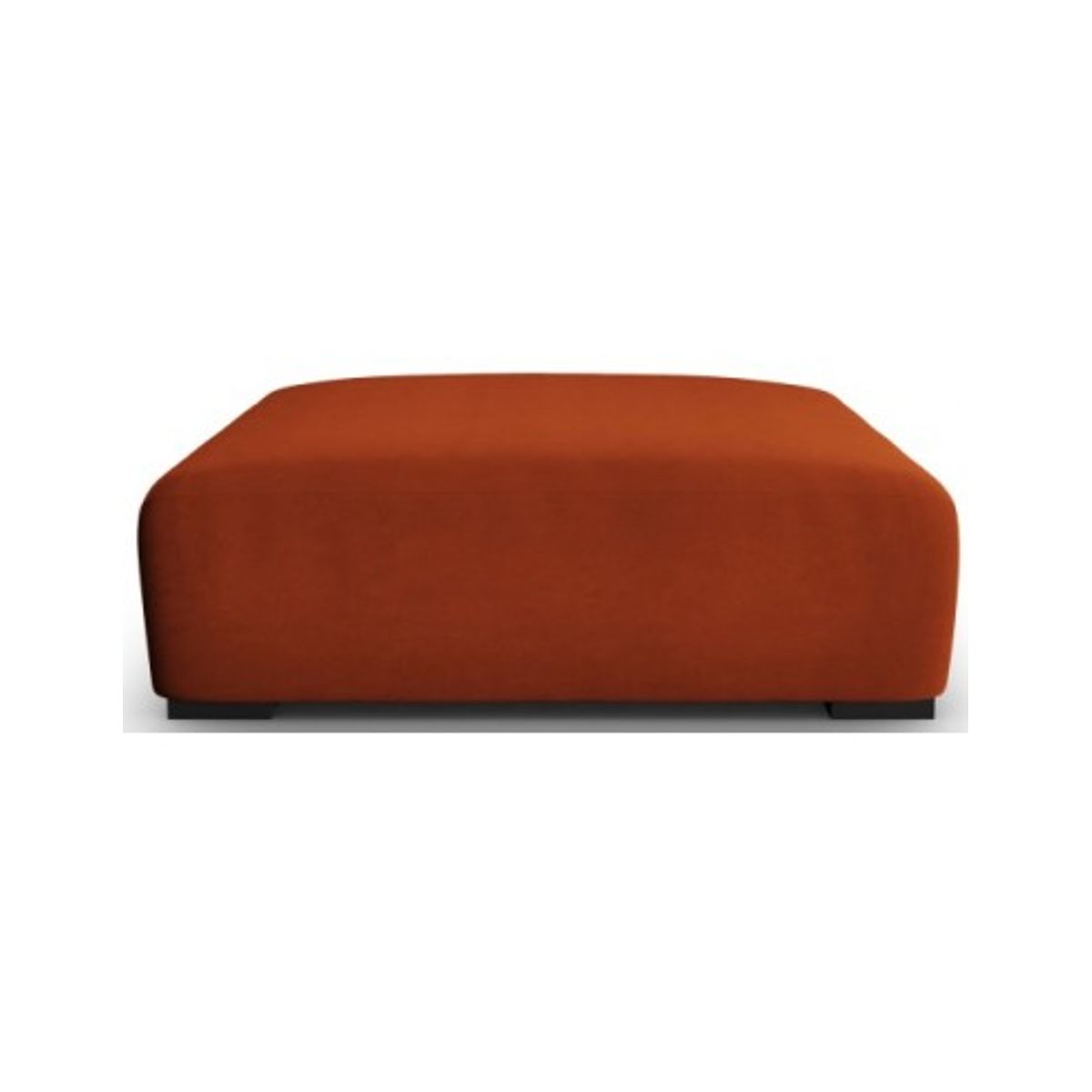 Lina puf til sofa i velour B117 x D102 cm - Murstensrød