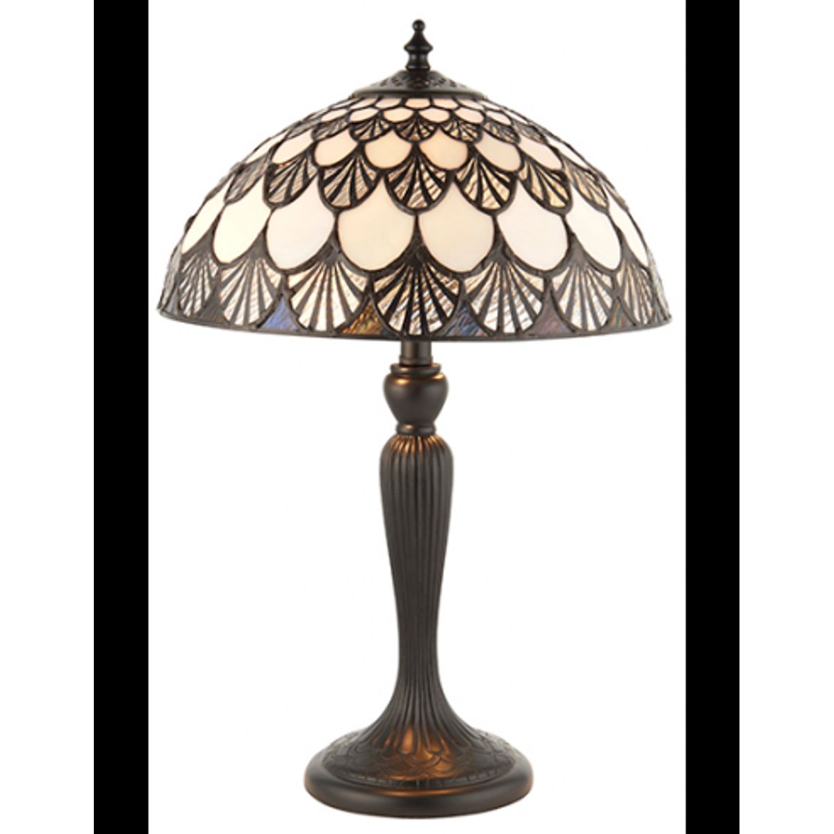 Tiffany Missori Bordlampe i polyresin og glas H46,5 cm 2 x E14 - Antik bronze/Multi