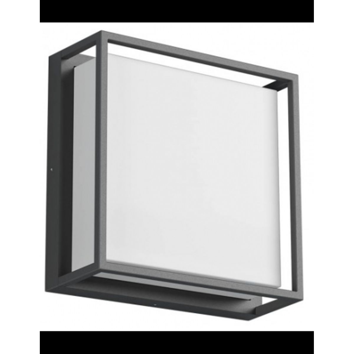 QUADRIS Væglampe i aluminium og polycarbonat H25 cm 1 x 20W SMD LED - Mat mørkegrå