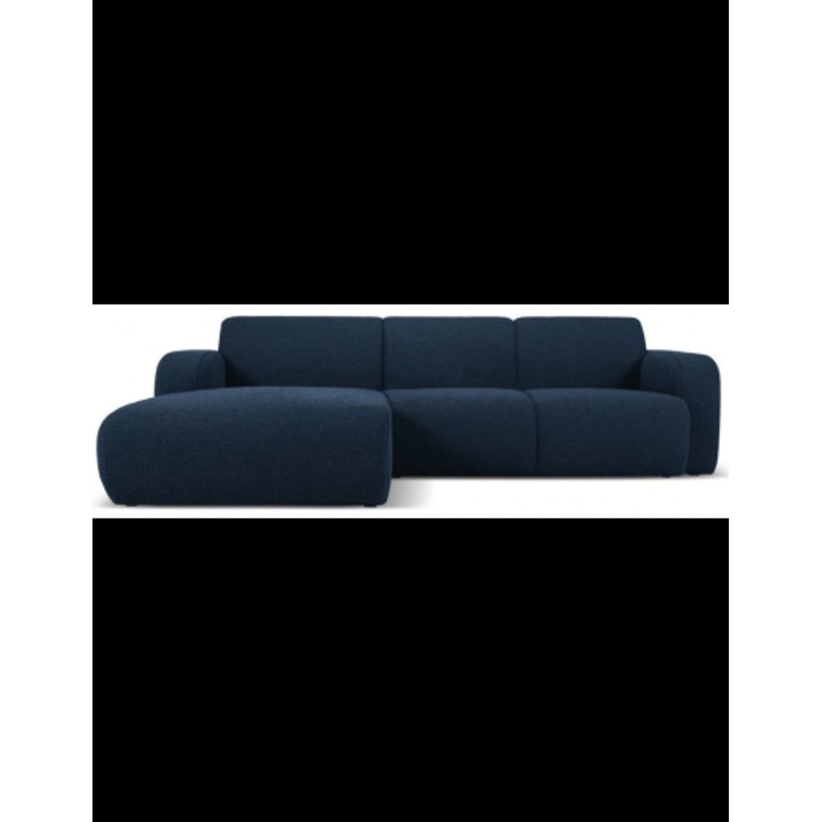 Molino venstrevendt chaiselongsofa i bouclé B250 x D170 cm - Mørkeblå