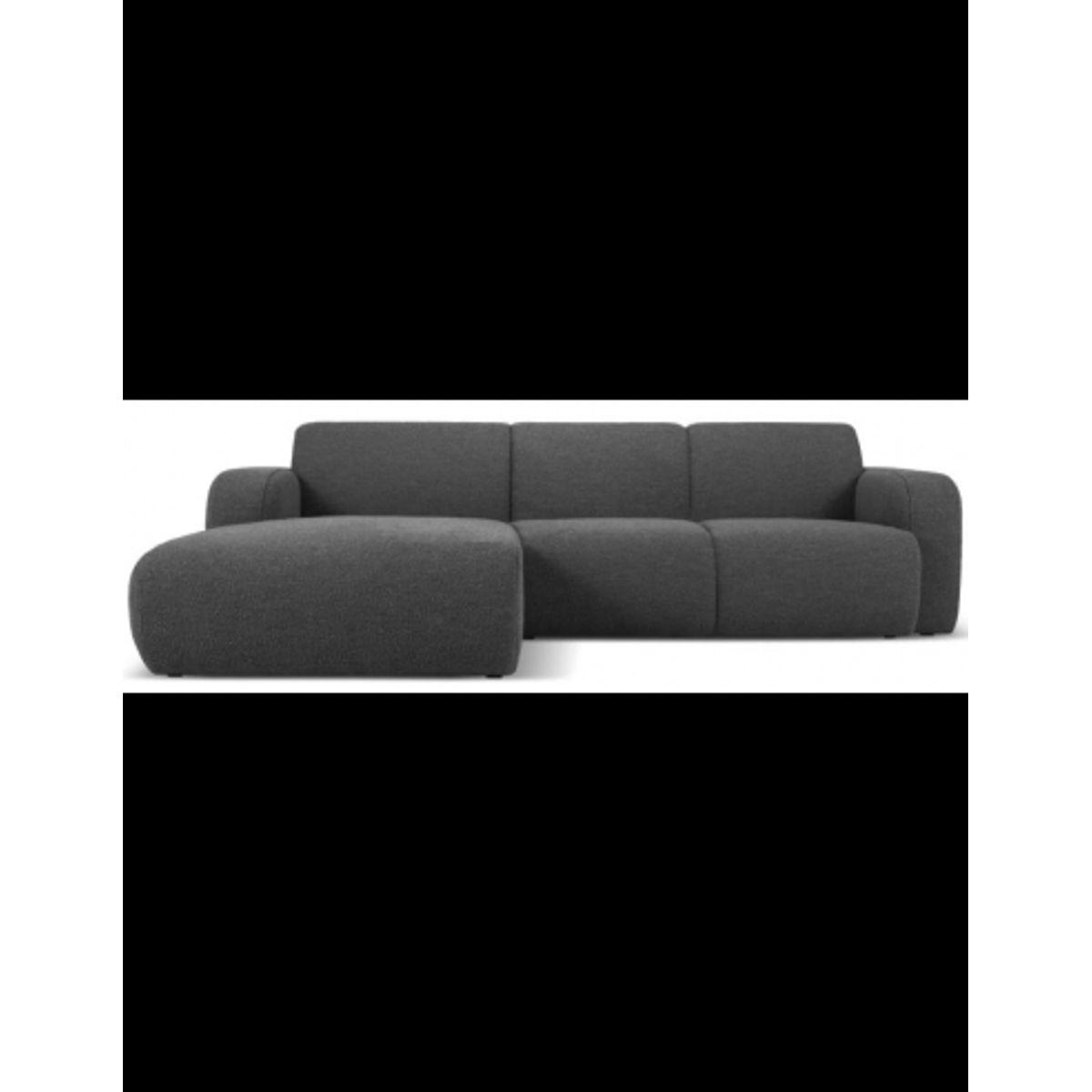 Molino venstrevendt chaiselongsofa i bouclé B250 x D170 cm - Mørkegrå