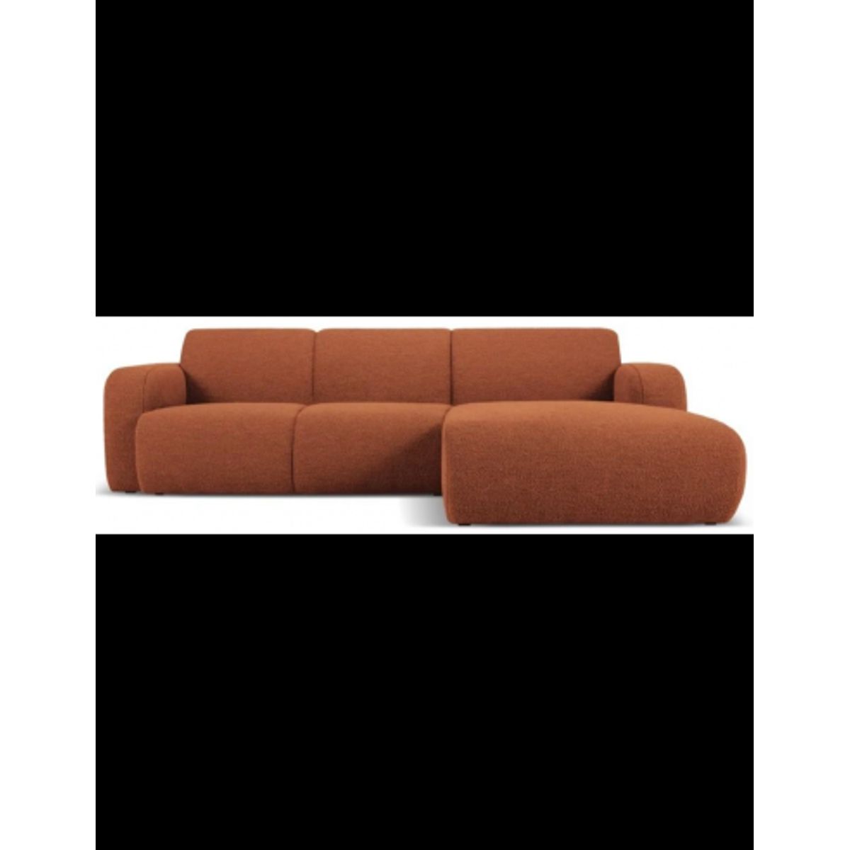 Molino højrevendt chaiselongsofa i bouclé B250 x D170 cm - Brun