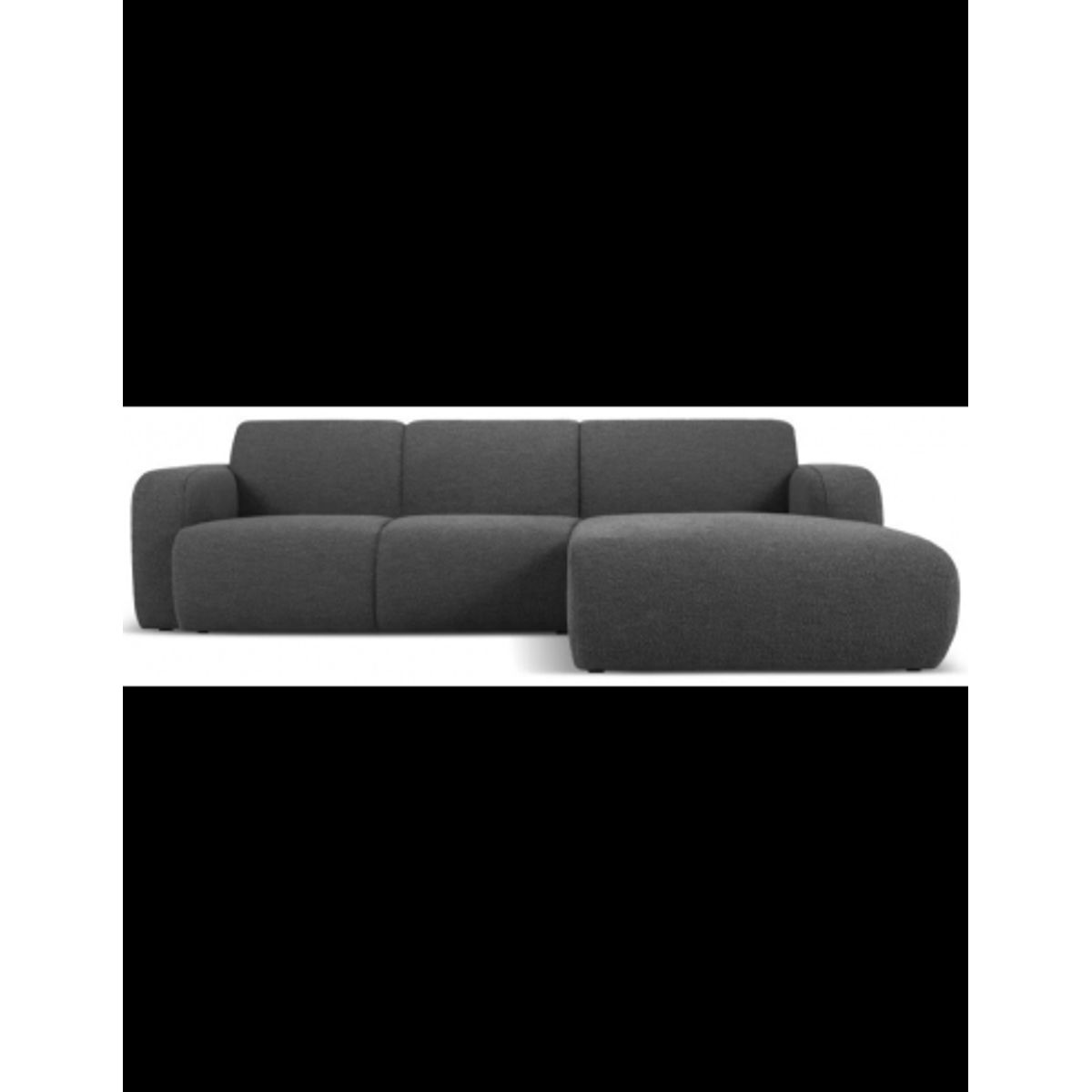 Molino højrevendt chaiselongsofa i bouclé B250 x D170 cm - Mørkegrå