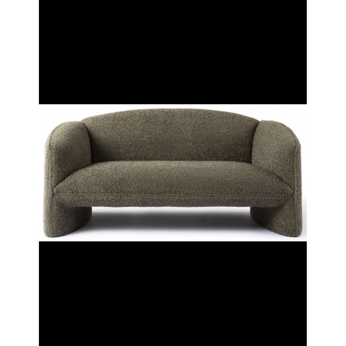 NACHII 2-Personers sofa i plys polyester B174 cm - Mørk mosgrøn