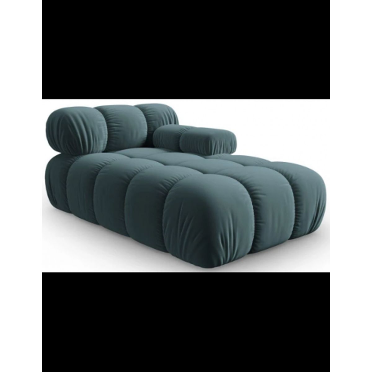 Bellis højrevendt daybed i velour B155 cm - Petrolium