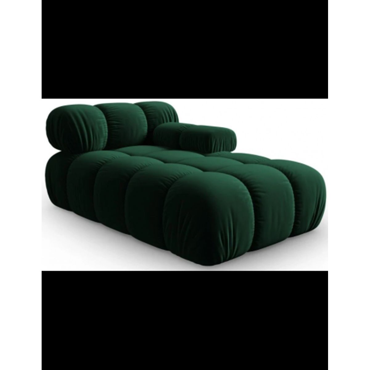 Bellis højrevendt daybed i velour B155 cm - Flaskegrøn