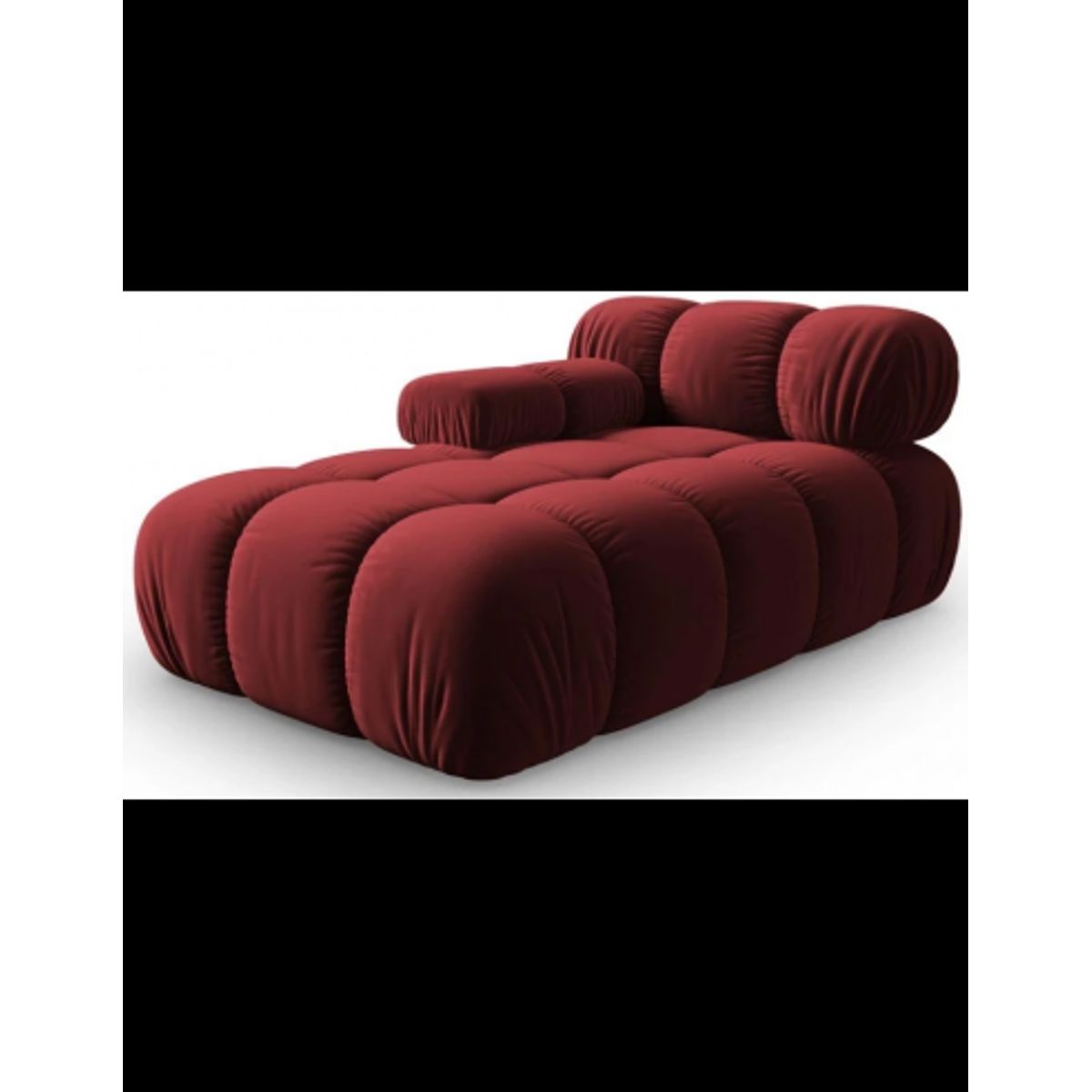 Bellis venstrevendt daybed i velour B155 cm - Mørkerød