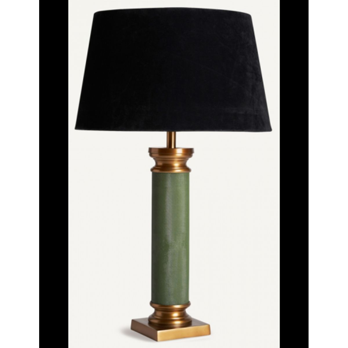 Bordlampe i aluminium og velour H86 cm - Grøn/Sort