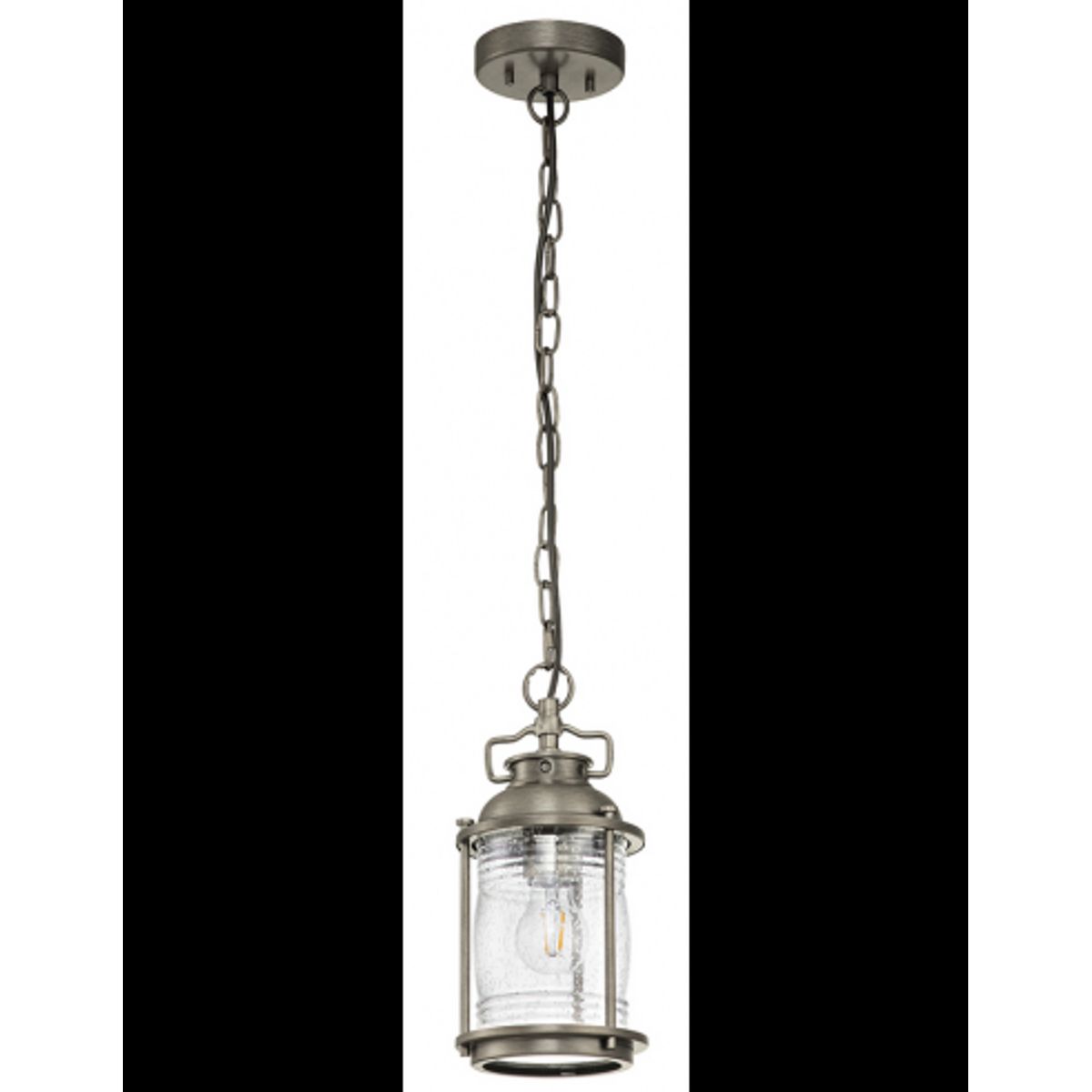 Ashland Bay Udendørs loftlampe i messing og glas Ø15,4 cm 1 x E27 - Brændt bronze/Klar dråbeeffekt