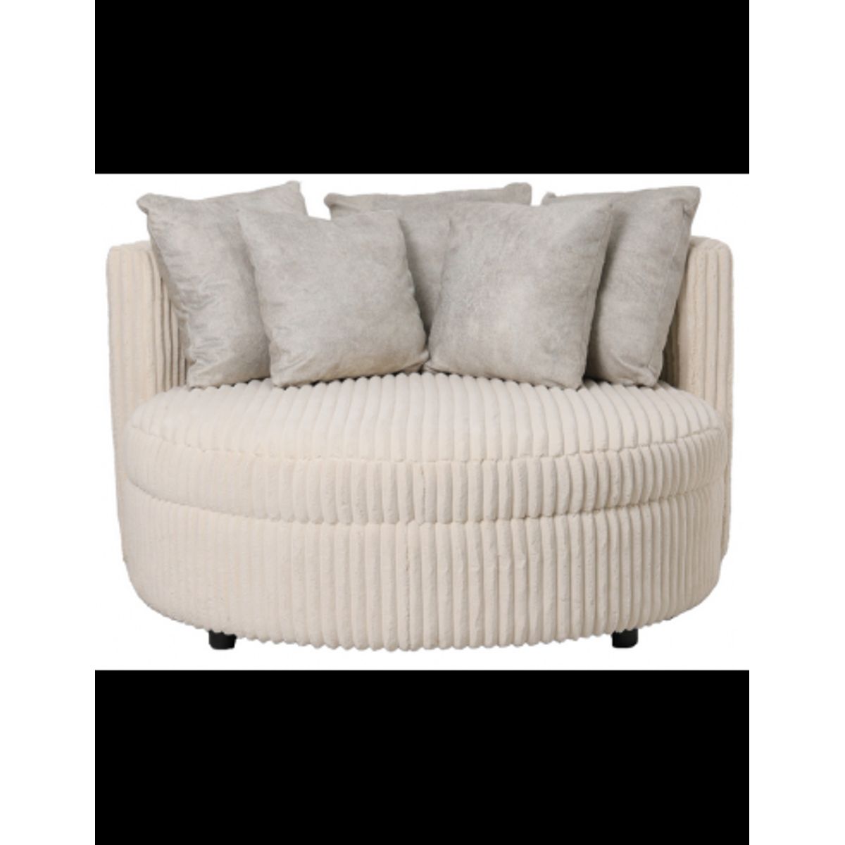 Fayen daybed i ripped corduroy Ø121 cm - Creme/Lysegrå