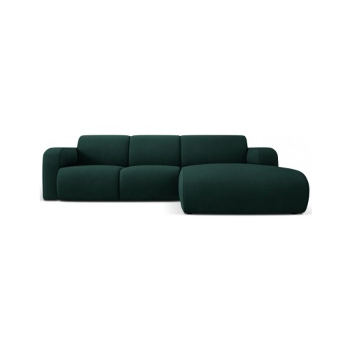 Molino højrevendt chaiselongsofa i polyester B250 x D170 cm - Flaskegrøn