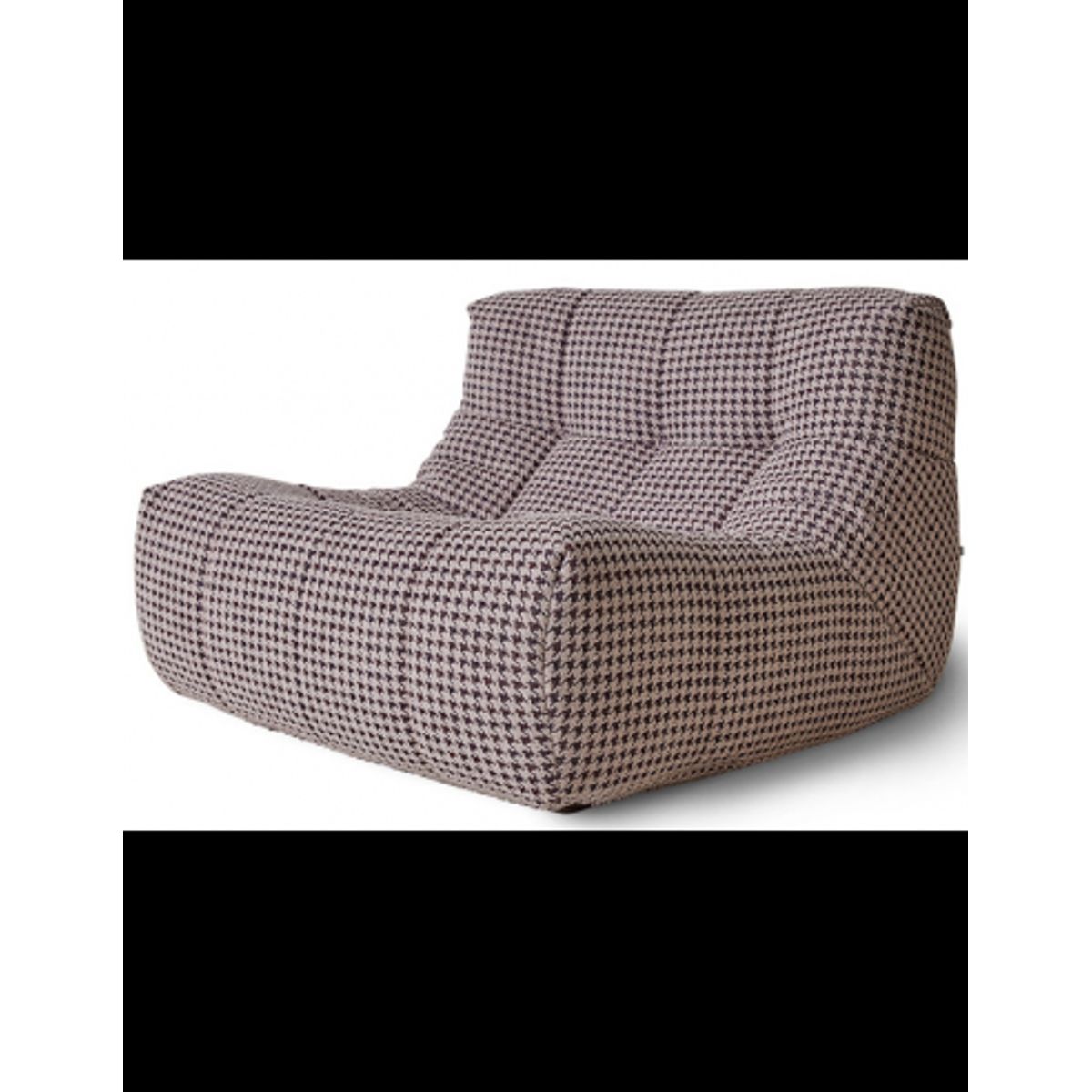 HK Lazy loungestol i polyester 105 x 105 cm - Creme/Lilla