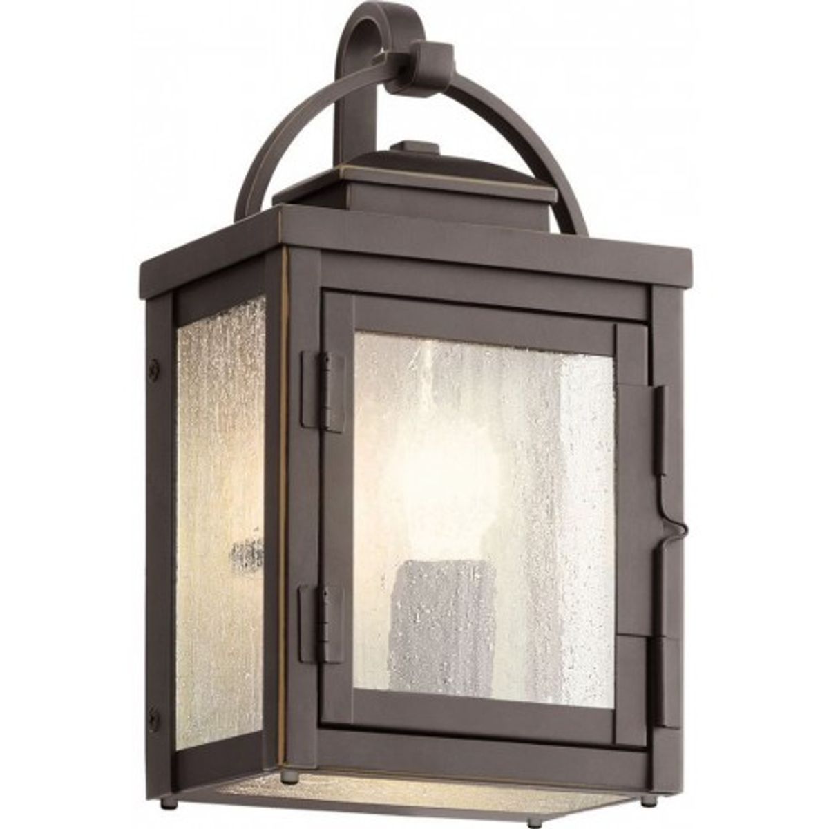 Carlson Væglampe i aluminium og glas H27,9 cm 1 x E27 - Antik bronze/Frostet