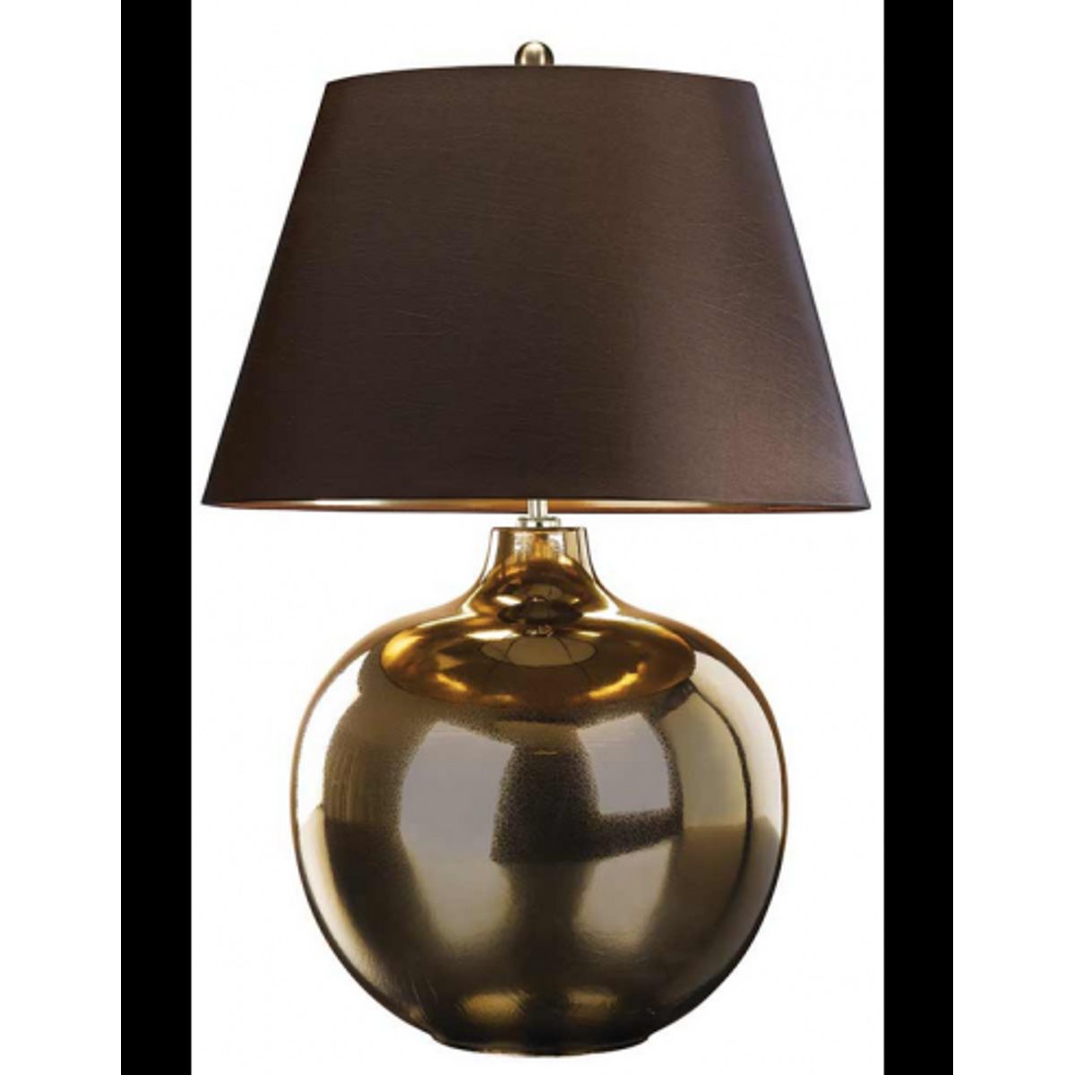 Ottoman Bordlampe i keramik og faux silke H71 cm 1 x E27 - Krakeleret Bronze Metallic/Brun