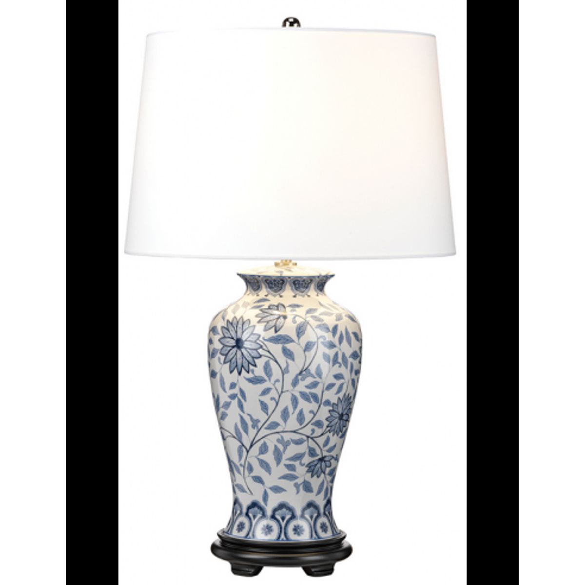 Ying Bordlampe i keramik og polyester H65 cm 1 x E27 - Blå/Hvid