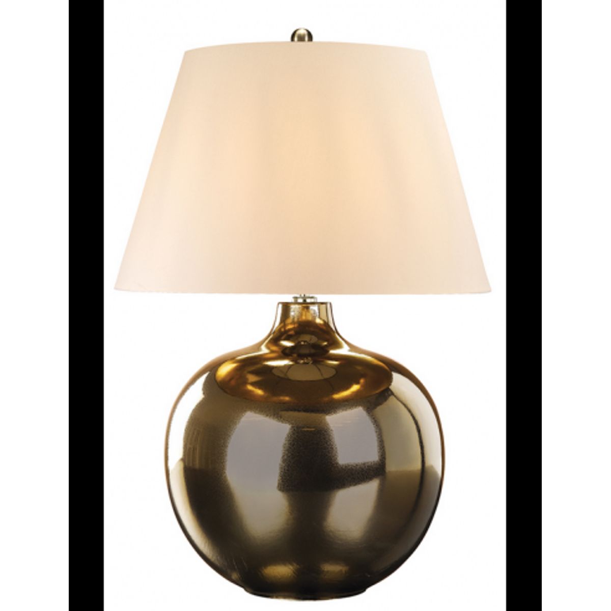 Ottoman Bordlampe i keramik og polyester H71 cm 1 x E27 - Krakeleret Bronze Metallic/Creme