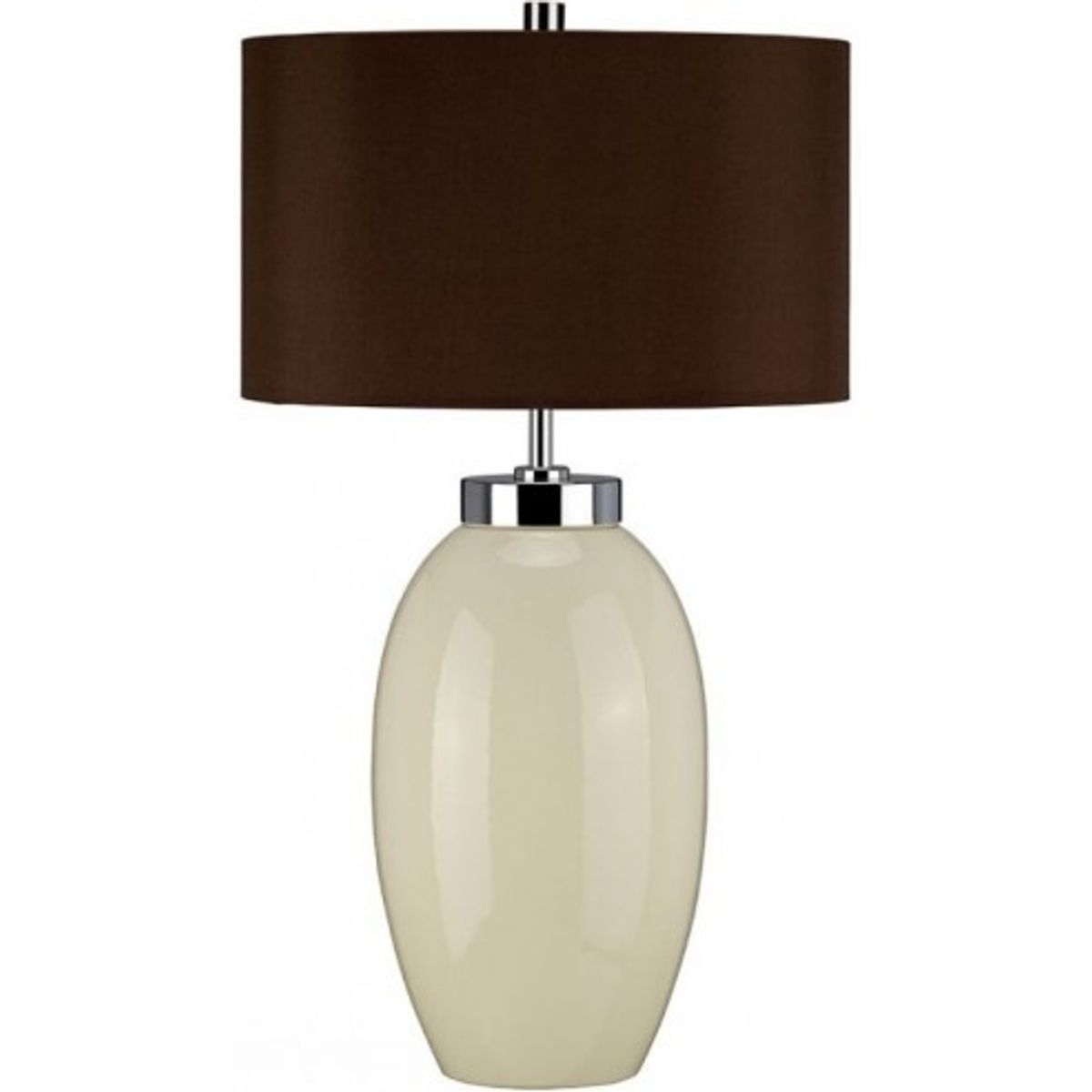 Victor S Bordlampe i keramik og faux silke H58 cm 1 x E27 - Creme/Brun