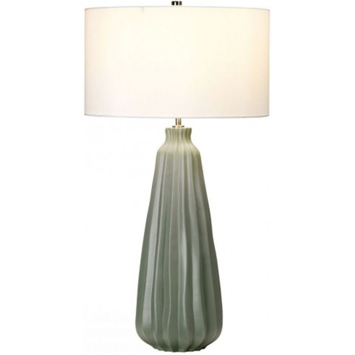 Kew Bordlampe i keramik og faux silke H79,5 cm 1 x E27 - Sage grøn/Hvid