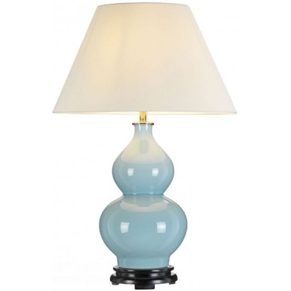 Harbin Bordlampe i keramik og polyester H64 cm 1 x E27 - Duck Egg Blue/Off white