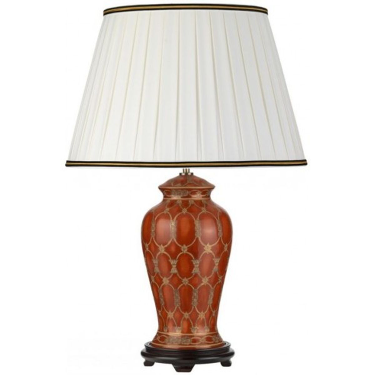 Datai Bordlampe i keramik og bomuld H68 cm 1 x E27 - Terracotta/Guld/Elfenbenshvid