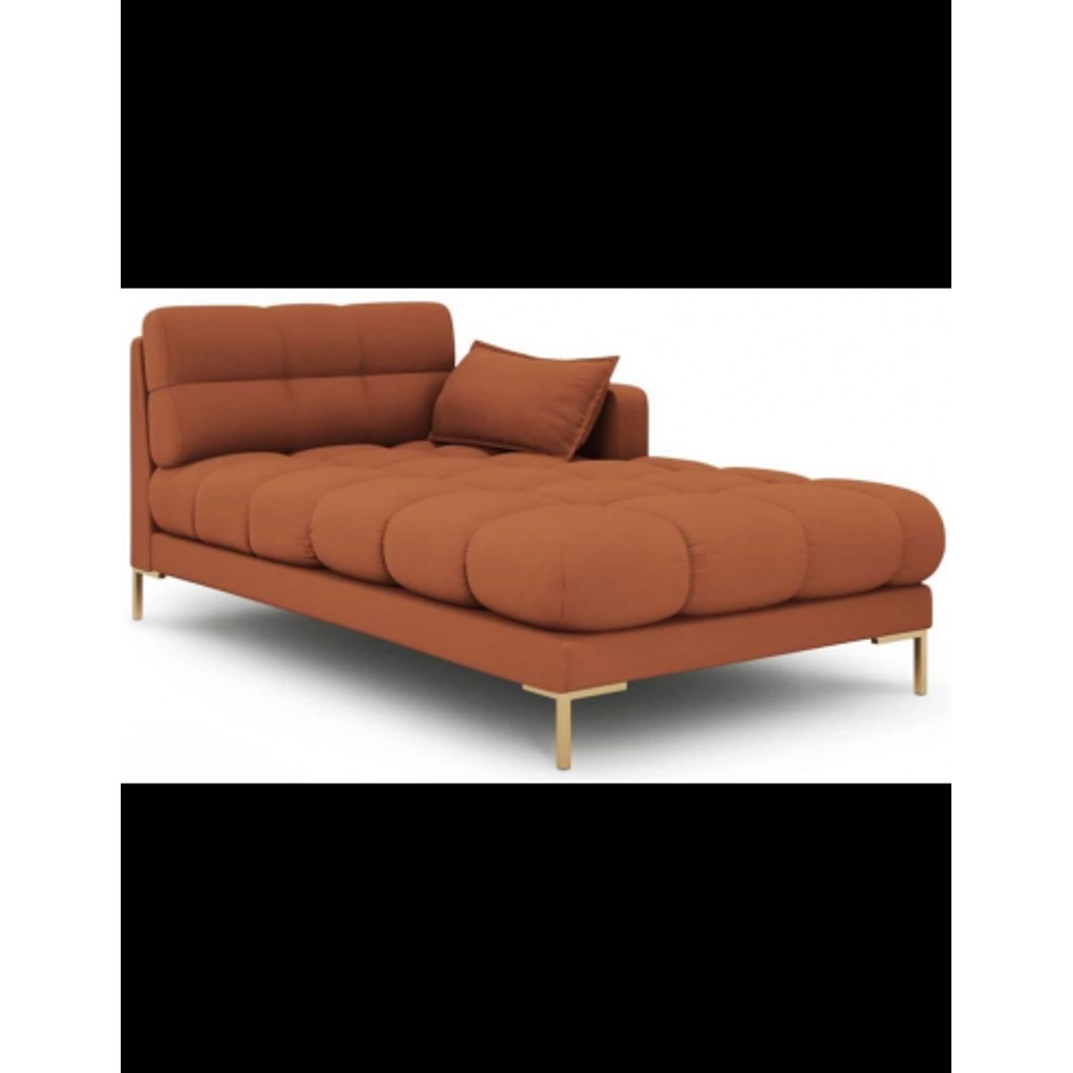 Mamaia højrevendt daybed i polyester B185 cm - Guld/Murstensrød