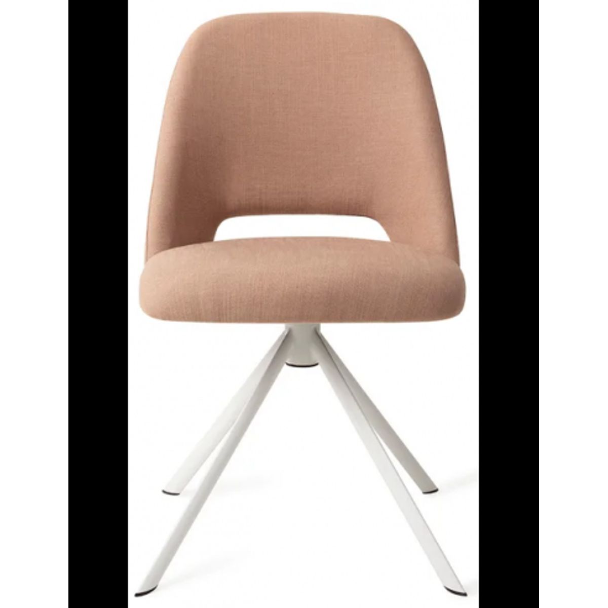 Sasue rotérbar spisebordsstol i tekstil H84,5 cm - Hvid/Beige