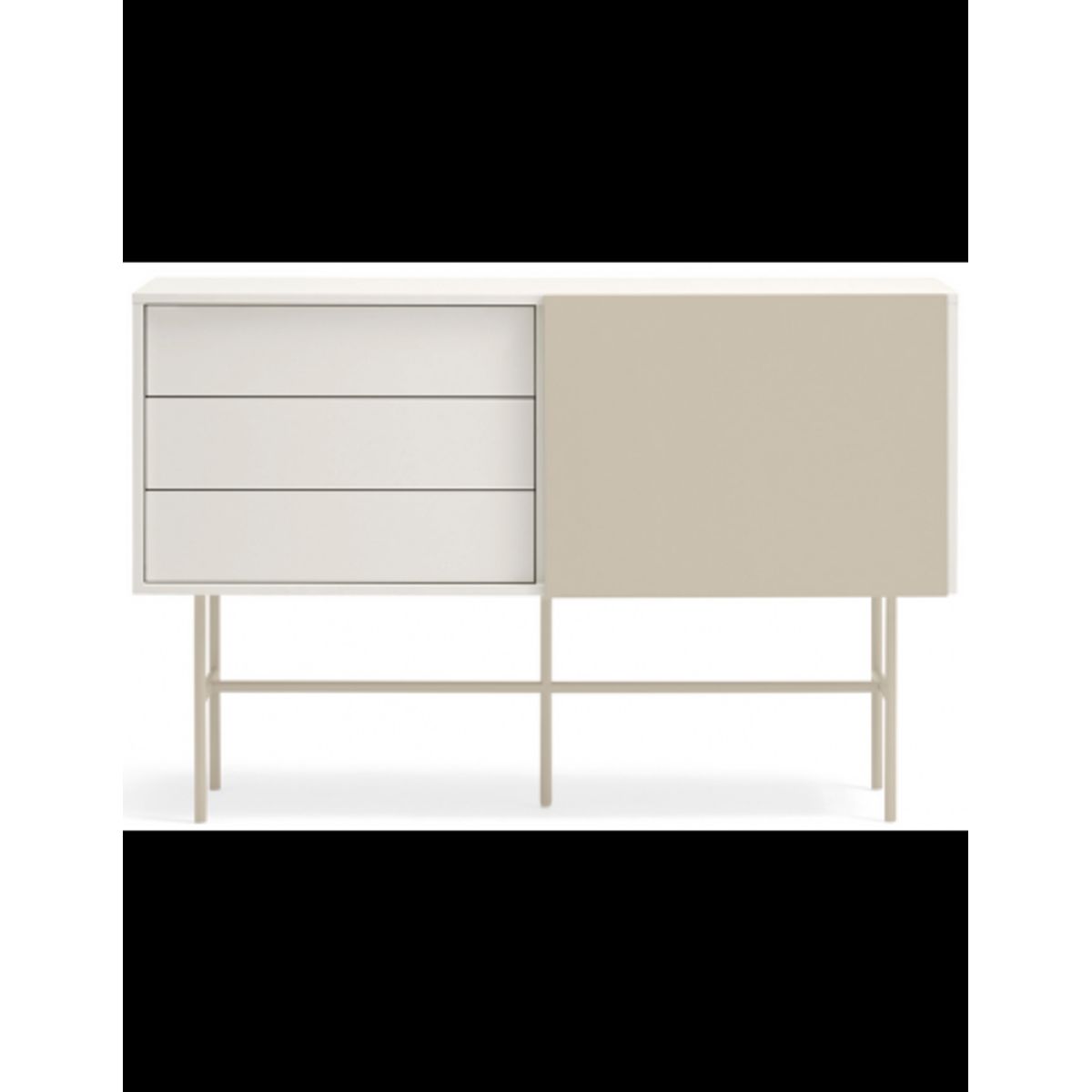 Nube sideboard i metal og melamin B140 cm - Sand/Creme