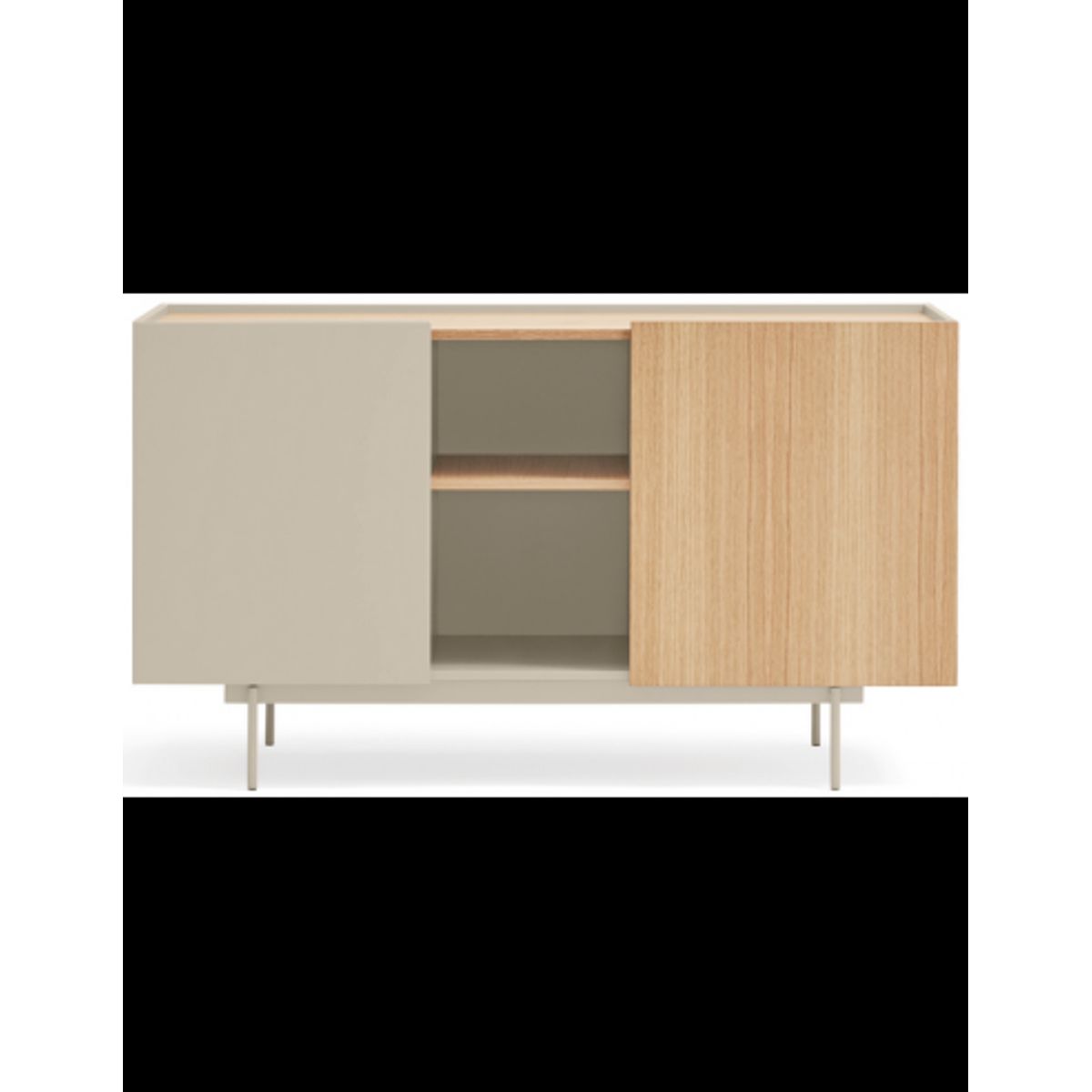 Otto sideboard i metal og melamin B130 cm - Sand/Eg