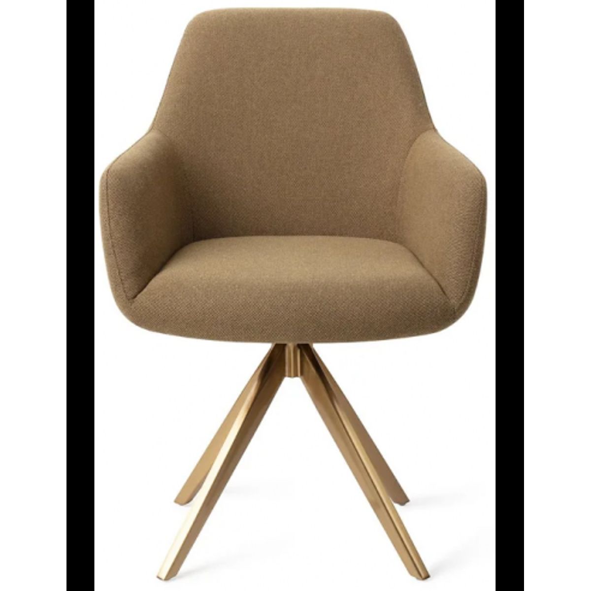 Hiroo rotérbar spisebordsstol H84 cm polyester - Guld/Taupe