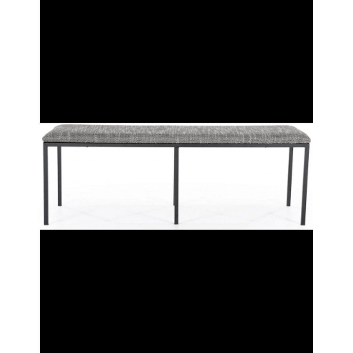 Lass bænk i metal og polyester 135 x 45 cm - Sort/Antracit