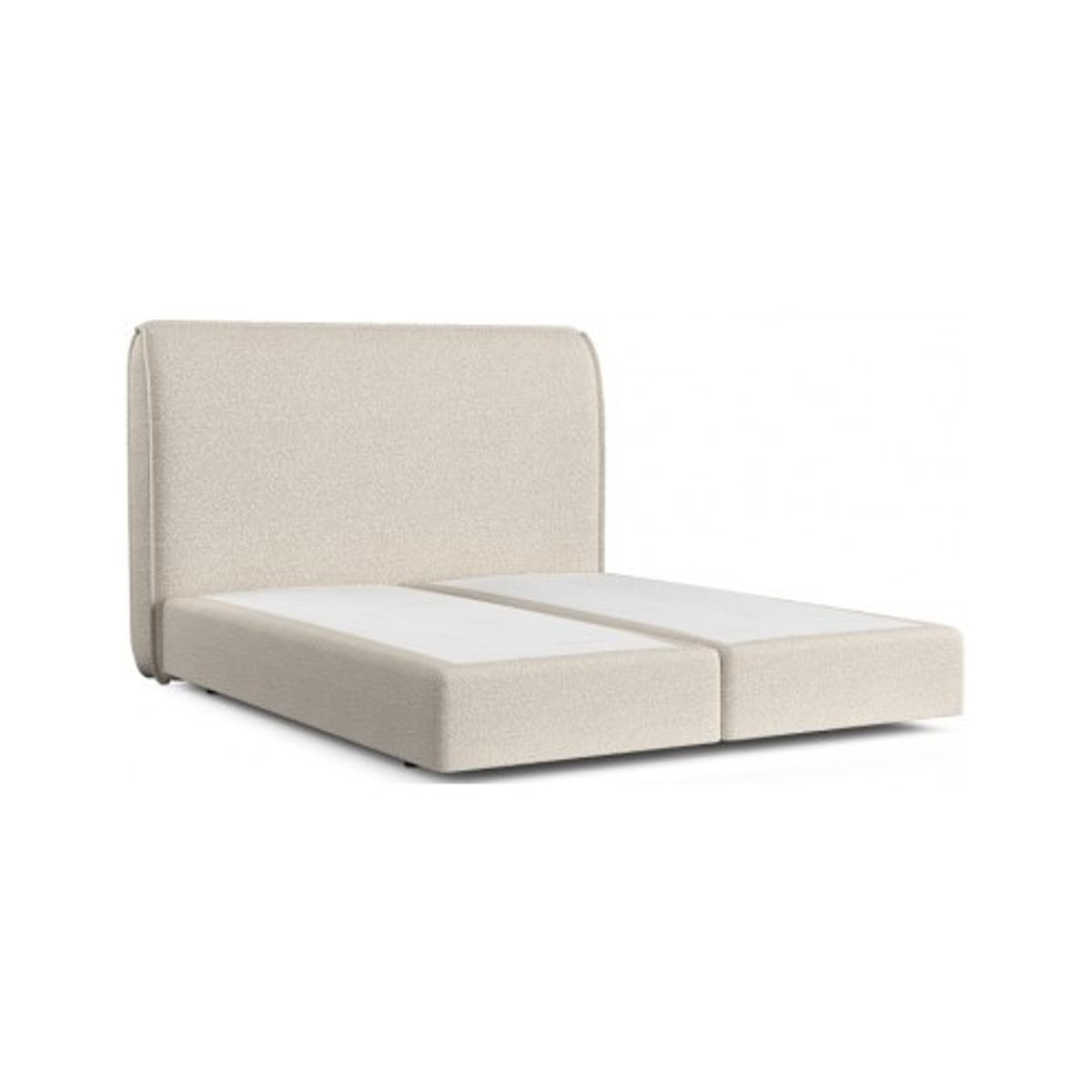 Luppe sengeramme i bouclé med sengegavl 160 x 200 cm - Lys beige